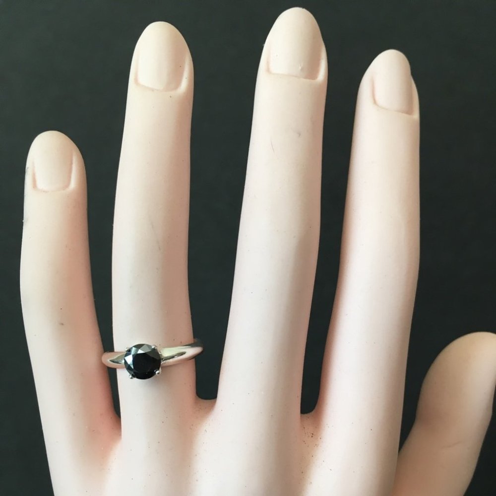 Genuine Black Diamond Ring - 1.02ct Solitaire